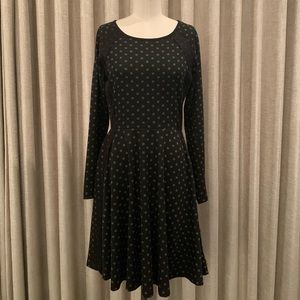 Anthropologie black polka dot dress